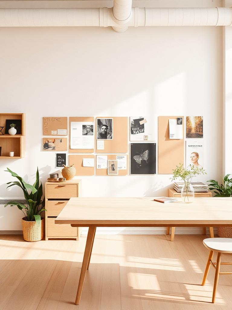 Creative agency workspace with mood boards