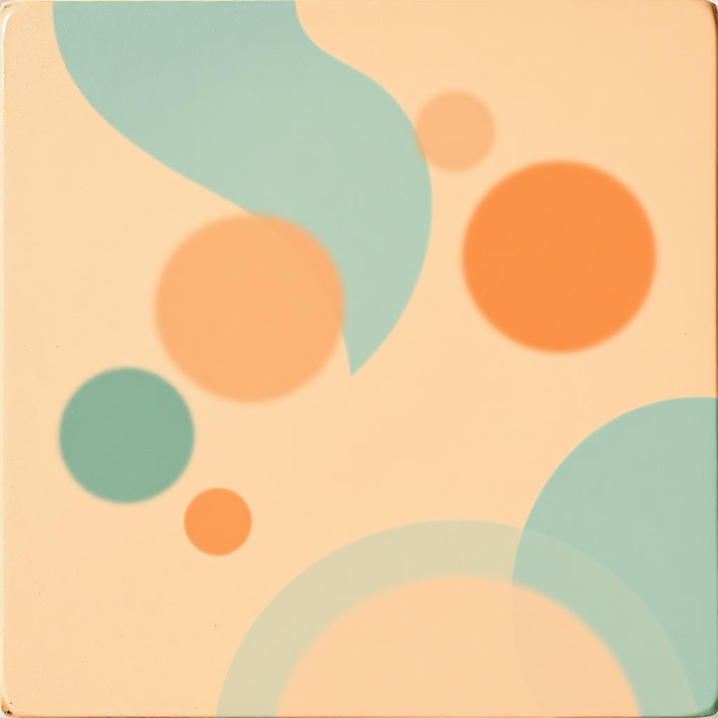 Abstract teal and clay gradient artwork